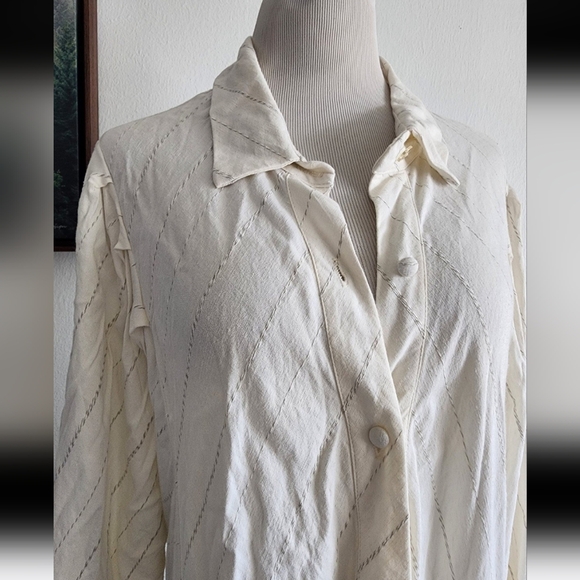 #18 Vintage Spencer Alexis Woman Maxi Shirt Dress Button Down Plus Sz 26 Cotton - Picture 2 of 11